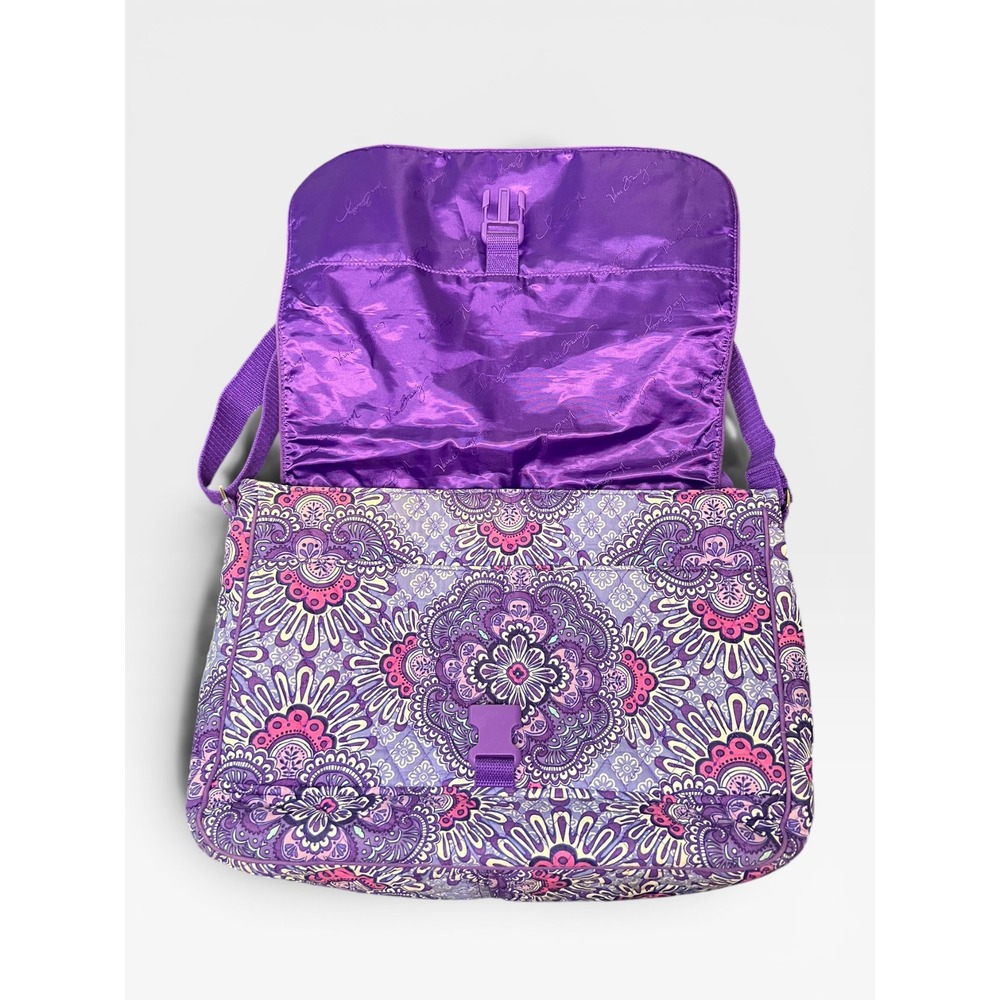 Vera Bradley Quilted Laptop Messenger Crossbody Bag – Retired Lilac Tapestry - Picture 4 of 13